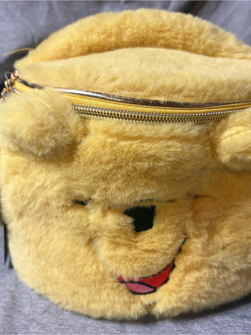 Disney Yellow Plush 'Hunny' Pot Charm Makeup Bag